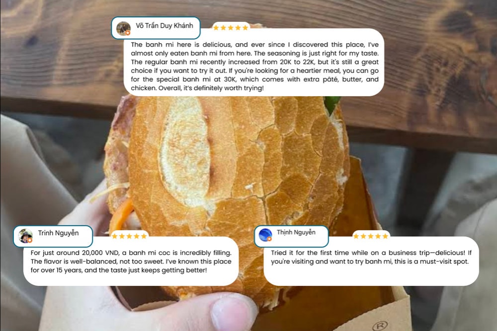 The praises for Banh Mi Coc Co Bich all come from loyal customers who have been enjoying it for years